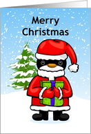 Merry Christmas from Santa Penguin card