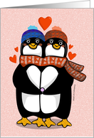 Valentine Penguins card