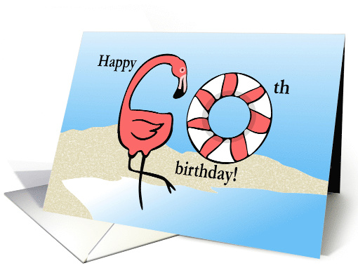 Happy 60th Birthday Flamingo card (1722600)