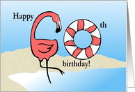 Happy 60th Birthday Flamingo card