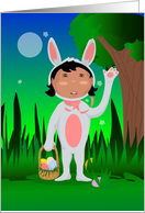 Playing Easter Bunny card