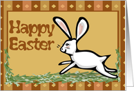 Happy Easter White Rabbit Card