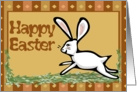 Happy Easter White Rabbit Card