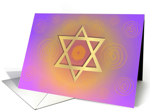 Happy Hanukkah Coloful Star of David card (871002)