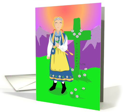Midsommer Afton (Midsummers Eve) Sweden card (96716)