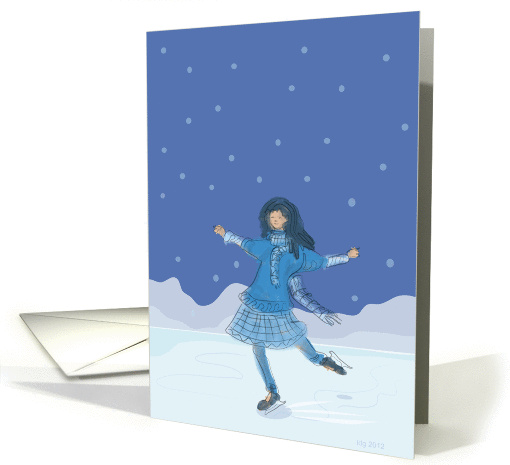 In Remembrance of Mom, Christmas Ice Skater card (998561)