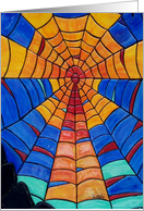 Mosaic Birthday Sunset thru a Spiderweb card