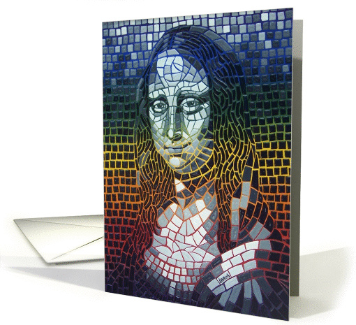Mosaic BLANK INSIDE Mona Lisa card (60293)
