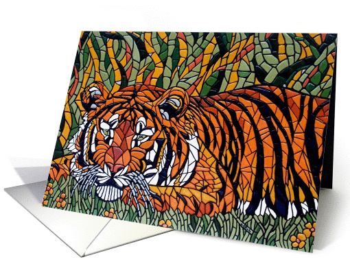 Mosaic BLANK INSIDE Tiger card (60385)