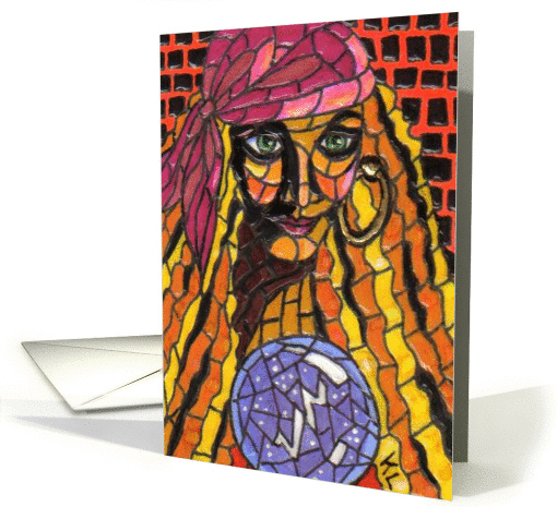 Mosaic BLANK INSIDE Fortune Teller card (60608)