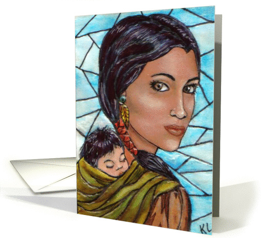 Mosaic BLANK INSIDE Sacajawea card (60612)