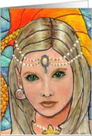 Mosaic BLANK INSIDE mermaid card