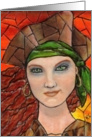 Mosaic BLANK INSIDE Pirate Girl card
