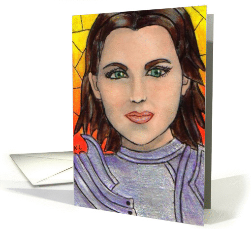 Mosaic BLANK INSIDE Joan of Arc card (60996)