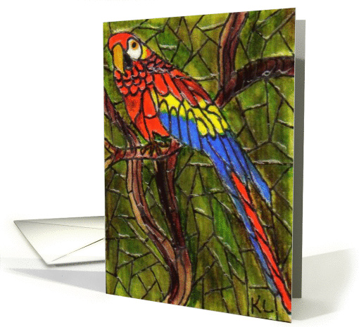 Mosaic BIRTHDAY Parrot card (61230)
