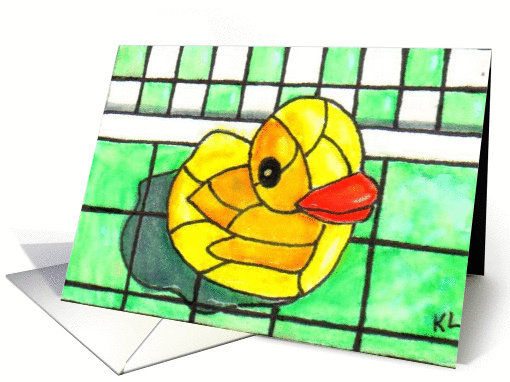 Mosaic BLANK INSIDE Rubber Duck card (61442)
