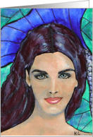 Mosaic BLANK INSIDE mermaid card
