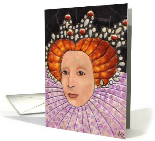 Mosaic BLANK INSIDE Elizabeth I card (61862)