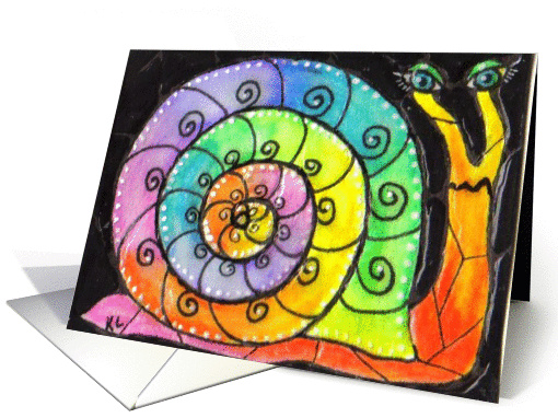 Mosaic BIRTHDAY belated snail card (61870)