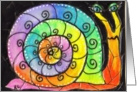 Mosaic BIRTHDAY belated snail card