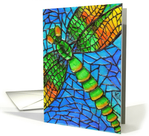 Mosaic BIRTHDAY dragonfly card (61988)