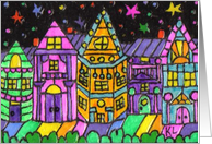 Mosaic BLANK INSIDE houses card