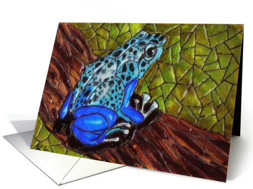 Mosaic BLANK INSIDE poison dart frog card (62390)