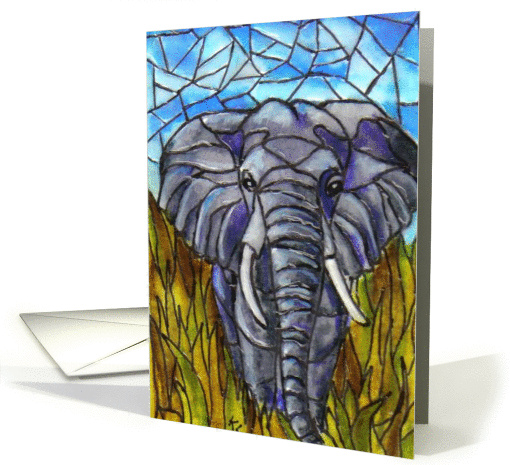 BLANK INSIDE elephant card (64062)