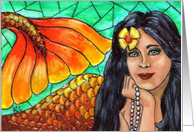 Blank Inside Mermaid card