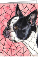 BLANK INSIDE Boston Terrier card