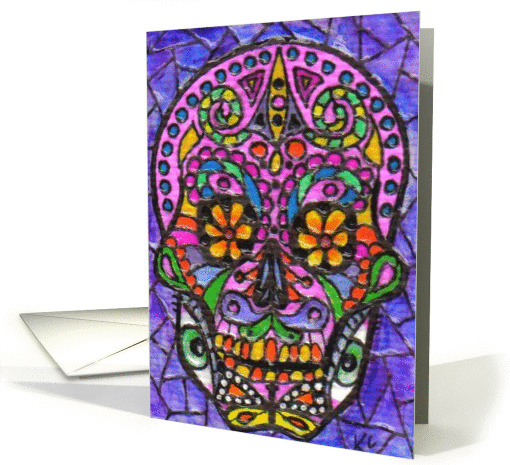 BLANK INSIDE Day of the Dead card (64124)