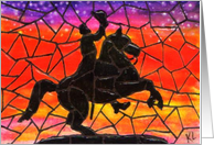 BLANK INSIDE Horse & Rider card