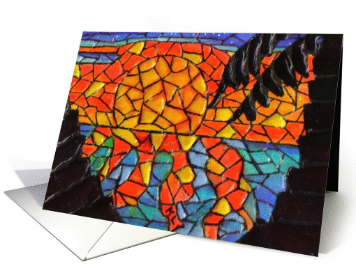 BLANK INSIDE island sunset card (70088)