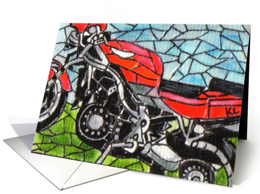 BLANK INSIDE Motorcycle card (70170)