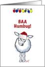 Season’s Greetings! Sheep Santa hat BAA Humbug card