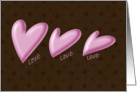 Valentine hearts pink polka dots love card