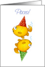 Pisces birthday cartoon goldfish humorous card