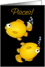 Fish Pisces birthday cartoon goldfish humorous card