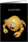 Zodiac Cancer Crab birthday Cartoon card