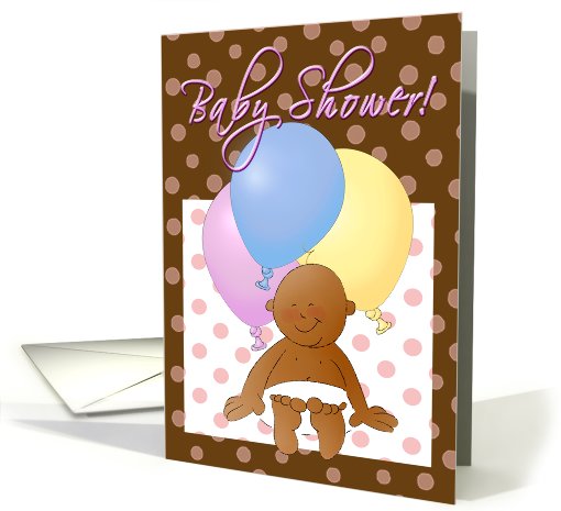 Baby shower invitation cartoon! Baby with balloons. card (625306)
