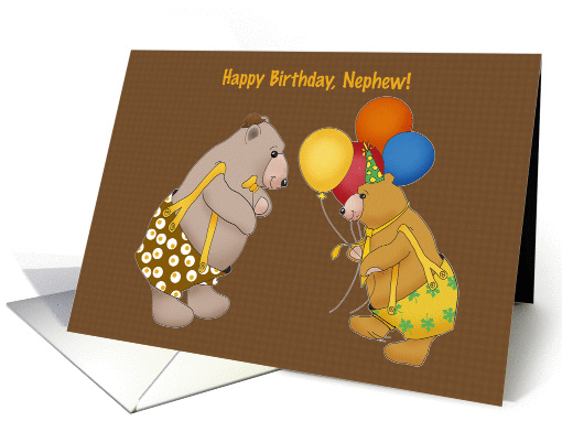 Nephew birthday, from uncle cartoon bear card (860041)