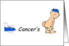 Kick Cancer’s Butt Encouragement Humor Blue Sneaker card