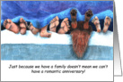 Anniversary with family feet under blanket card