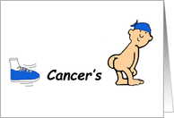 Kick Cancer’s Butt Encouragement Humor Blue Sneaker card