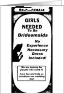 Bridesmaid wanted card