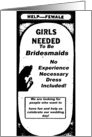 Bridesmaid wanted card
