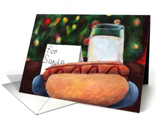 Hot dog/sausage Christmas card (724534)