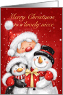 Merry Christmas to lLovely Niece, with Snow Friends card