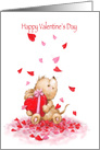 Valentine’s Day, Cute Mouse Sitting in Hearts Falling card