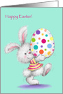 Happy Easter, Rabbit with Decorated Egg card